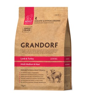 GRANDORF lamb&turkey Adult Medium&Maxi Breed - karma sucha dla dorosłych psów średnich i dużych ras 3kg