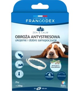 FRANCODEX Obroża antystresowa z walerianą dla psów 25 kg,