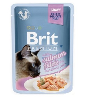 Brit Premium Cat Sterilised Gravy Fillets with Salmon ŁOSOŚ 85g