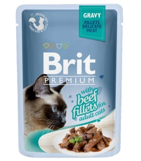 Brit Premium Cat Gravy Fillets with Beef WOŁOWINA 85g