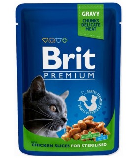 Brit Premium Cat Adult Kurczak Sterilised Saszetka 100g