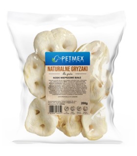 PETMEX Naturalne gryzaki dla psów Noski Wieprzowe Białe 200g