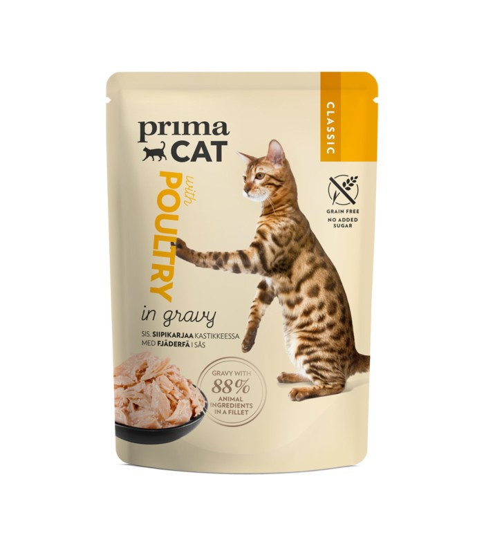 PrimaCat Classic Karma mokra dla kota Drób w sosie 85 g