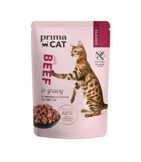 PrimaCat Classic Karma mokra dla kotów Wołowina w sosie 85 g