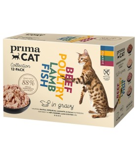 PrimaCat Classic Karma mokra dla kotów mix smaków w sosie 12 x 85 g
