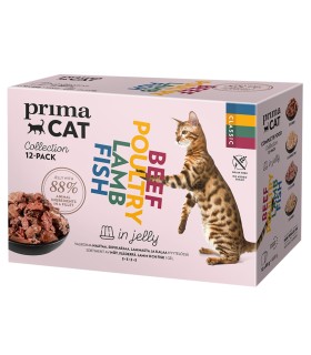 PrimaCat Classic multipack Mokra karma dla kota mix smaków w galaretce 12 x 85 g