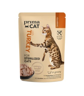 PrimaCat Classic Turkey in gravy sterilized Mokra karma dla kotów sterylizowanych 85g