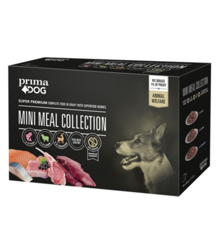PRIMADOG Mini Meal Zestaw karm mokrych dla psa mix smaków 12 x 85 g