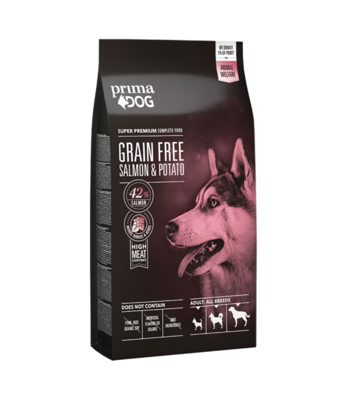 PRIMADOG Grain Free Bezzbożowa karma dla psa Łosoś z ziemniakami 1,5kg