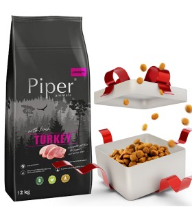 PIPER Junior Sucha karma dla młodych psów z indykiem 12kg + Gratis  |