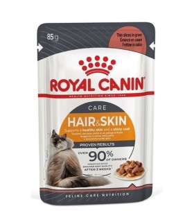 Royal Canin Hair & Skin Adult - Karma Mokra w Sosie dla Kotów Dorosłych SKÓRA I SIERŚĆ 85g