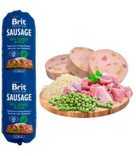 Brit Premium Sausage Turkey & Pea 800g | Zoo24.pl
