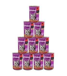 Whiskas Zestaw Karma Mokra Dla Kota Wołowina W Sosie 10X400G