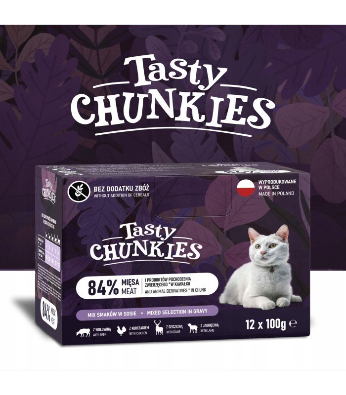Tasty Chunkies Karma mokra kotów MIX SMAKÓW 36x100g | Zoo24.pl