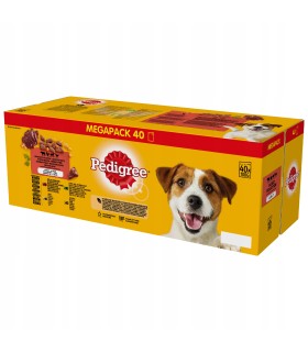 PEDIGREE Adult saszetka 40x100 g - Mix Smaków w Galaretce - mokra karma pełnoporcjowa w galaretce dla dorosłych psów