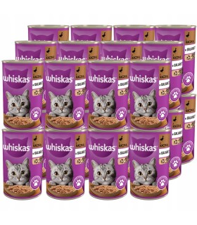 WHISKAS Karma mokra dla dorosłego KOTA z Kaczką w galaretce ZESTAW 24x400g