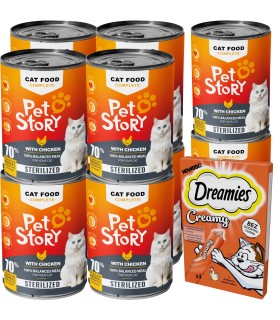 PETSTORY Karma mokra Kot sterylizowany KURCZAK 10x400g | Zoo24.pl