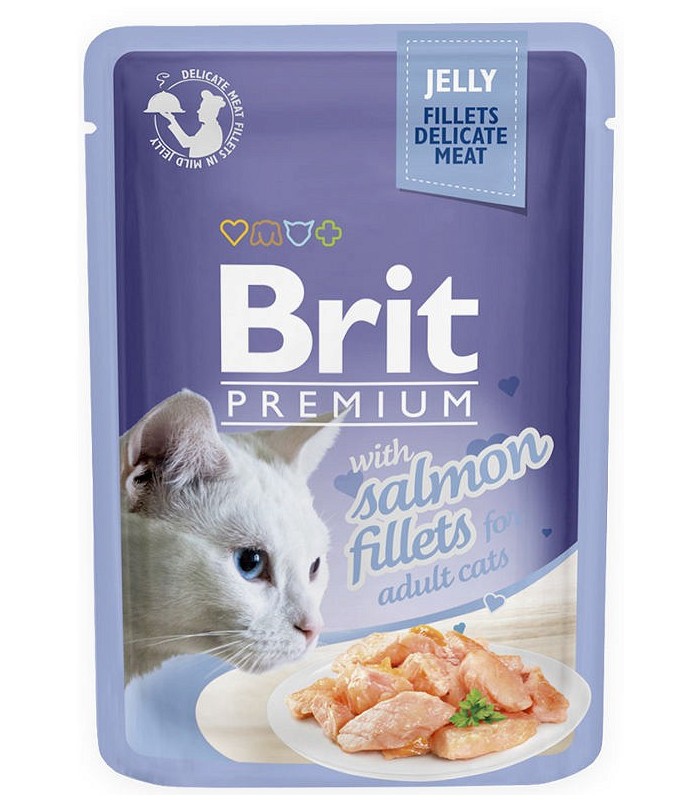 Brit Premium CAT Jelly Fillets With Salmon ŁOSOŚ 85g